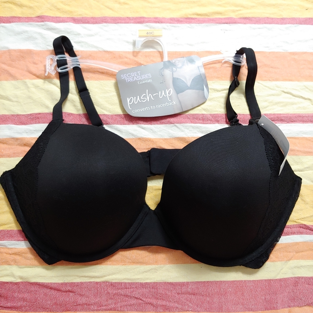Secret Treasures Black Lace Pushup Bra 40C